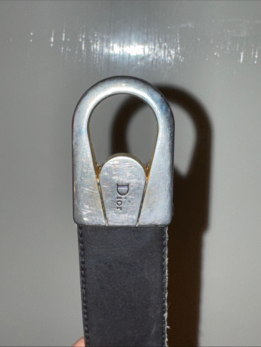 Dior Leather Belt with Silver Hardware